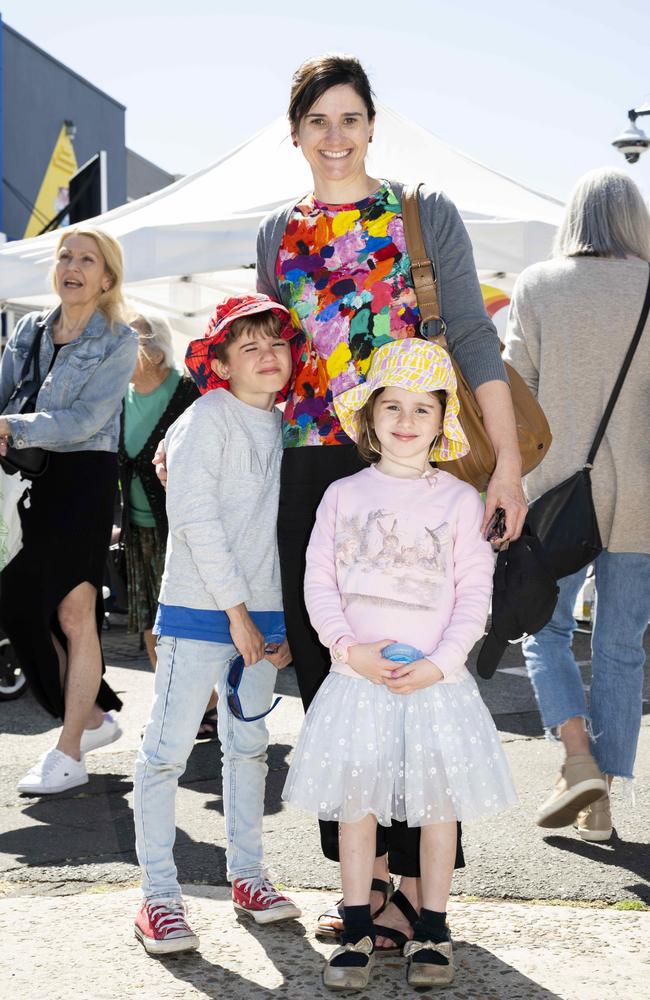 Ashleigh Dunn, Angus Dunn, 8 and Evelyn Dunn, 5, at CronullaFest at Cronulla on the 09/09/2023. Picture: Daily Telegraph/ Monique Harmer