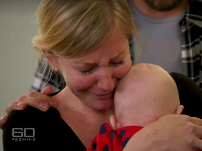 60 minutes episode 24th April, 2016. Tara Brown and Sally Faulkner return home to families. Picture: Channel 9