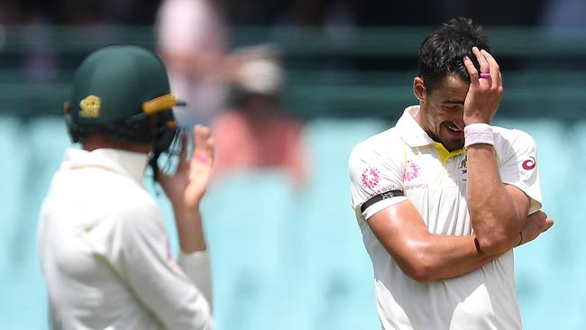 Mitchell Starc struggled to make an impact on day one of the fourth Test. Picture: AAP