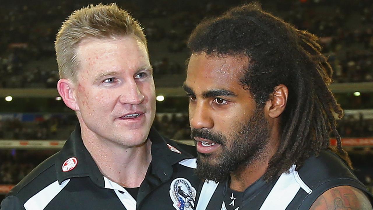 Nathan Buckley and Heritier Lumumba. Photo by Quinn Rooney/Getty Images.