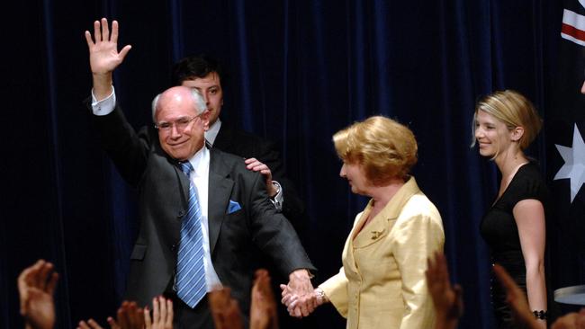 John Howard leaves the stage after his concession speech in 2007.