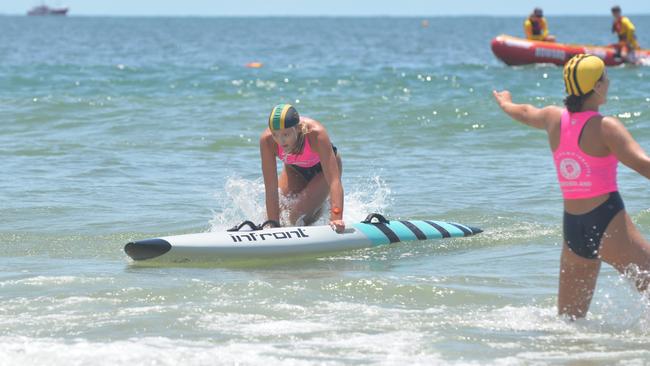 Action from the Queensland Youth Surf Life Saving Championships on February 17.