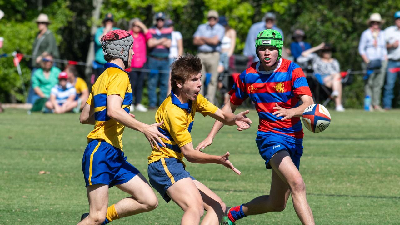 Downlands 16B vs TGS 16B. 2024 O'Callaghan Cup day at Downlands College. Photo by Nev Madsen