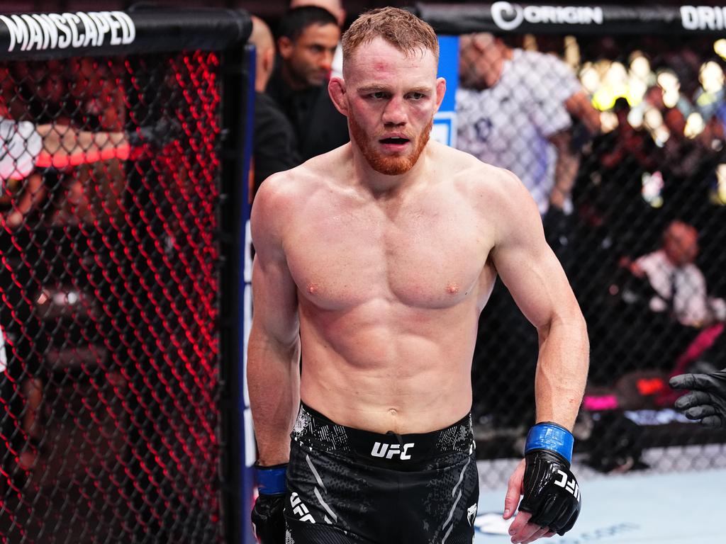 Della Maddalena after his TKO over Brazilian Gilbert Burns during UFC 299. Picture: Chris Unger/Zuffa LLC via Getty Images