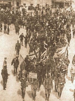 Soldiers on Strike, Liverpool 14 February 1916 Picture: Daily Telegraph edition 15 February 2016