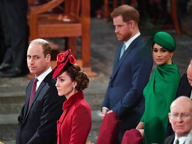 The Cambridges and the Sussexes in March 2020. Picture: AFP