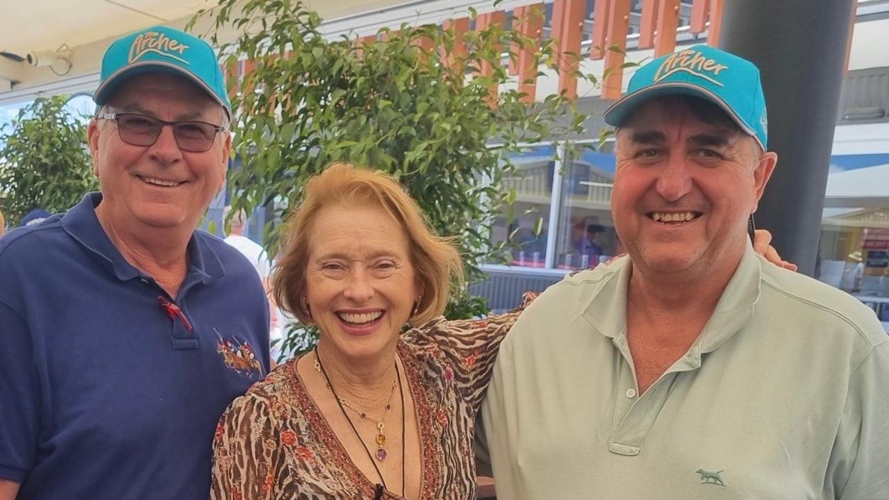 Rocky Amateurs Alan Acton and Bill Reid with Gai Waterhouse, the special guest of the upcoming April Carnival.