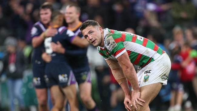 Sam Burgess had a shocker in the opening round of the finals. Picture: AAP Image/Hamish Blair