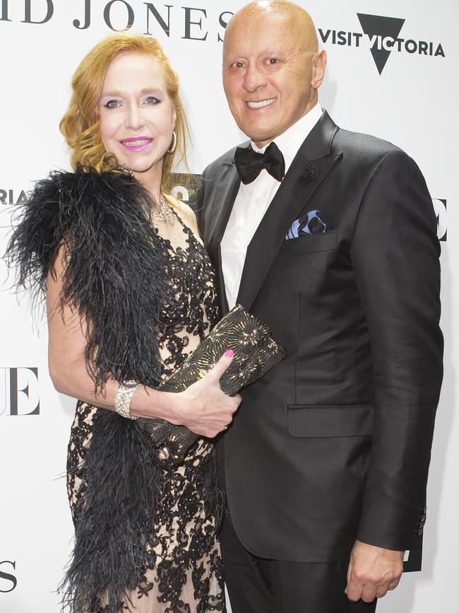 Lynn Burmeister with partner arriving on the red carpet. Picture: Sarah Matray