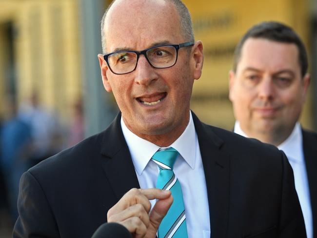 13/08/17 - Premier Jay Weatherill and PAFC Chairman David Koch launching the financial planning forum for automotive workers at Alberton Oval.Picture: Tom Huntley