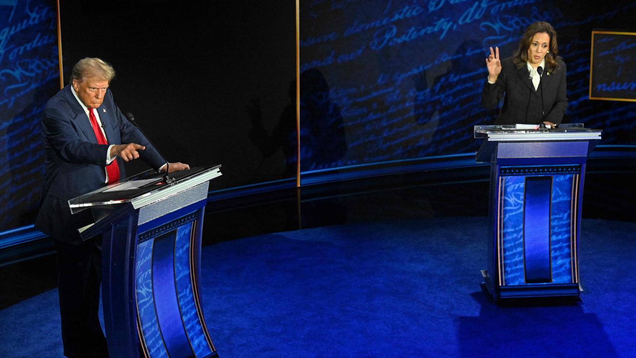 Donald Trump and Kamala Harris during the presidential debate. Picture: Saul Loeb/AFP