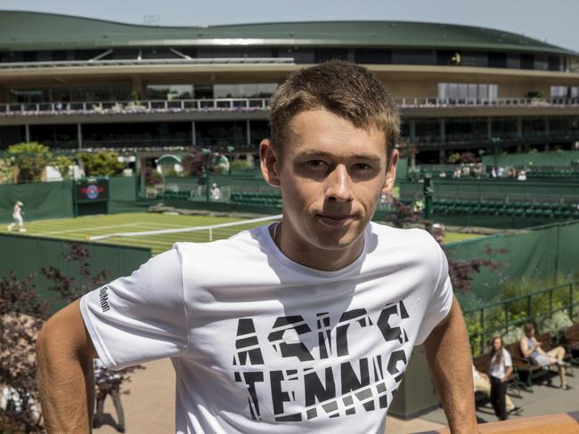 Wimbledon Championship 2019. Australian player Alex de Minaur. Picture: Ella Pellegrini