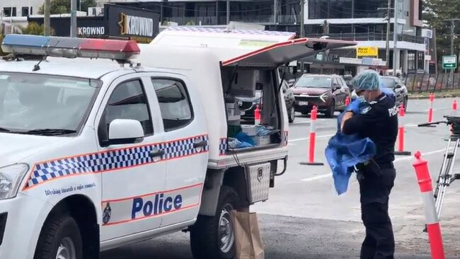 The man pulled the gun on police after he was found slumped over in a car on the Gold Coast. Picture: Supplied