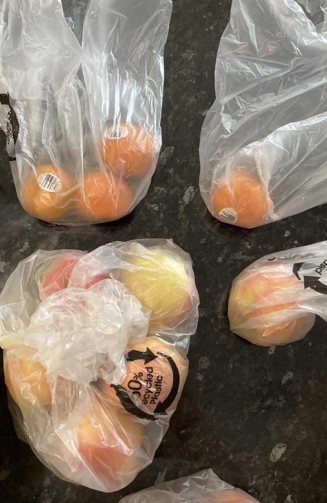 A shopper was stunned after repeatedly getting one fruit bagged separately from others of the same kind. Picture: Reddit