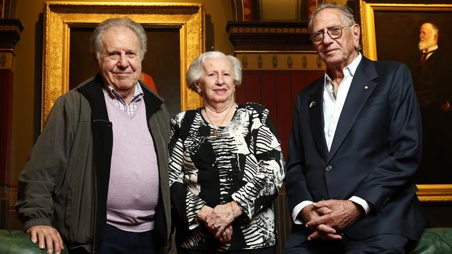 Holocaust Survivors Ernie Friedlander, Fay Filler and Peter Halas at the Australian Holocaust Survivors Reunion Luncheon at New South Wales Parliament. John Feder