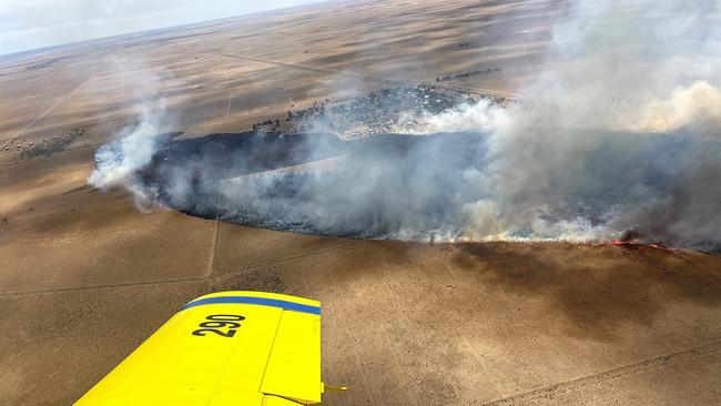 Water bombing aircraft have been called to a large fire at Carrathool in the NSW Riverina. Picture: NSW RFS