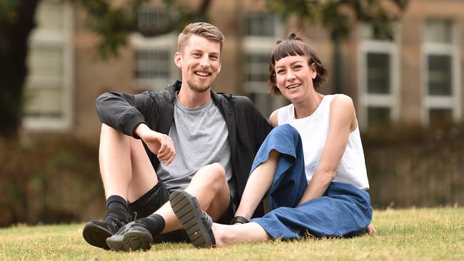 Friends Byron Saarinen and Jacqui Hudson, who rent in Surry Hills, admit they find electricity bills hard to understand. Picture: Troy Snook