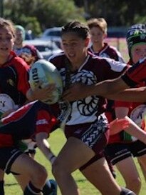 Pacific Youth Rugby Festival: Saaphyri Bradshaw starred for the Queensland Barbarians Under-12 mixed side. Picture: Supplied