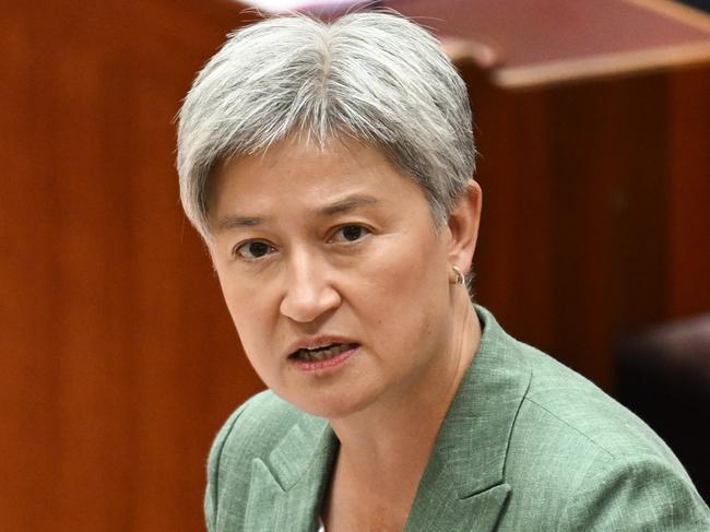 CANBERRA, AUSTRALIA  - NewsWire Photos - February 4, 2025:  Senator Penny Wong in the Senate at Parliament House in Canberra. Picture: NewsWire / Martin Ollman