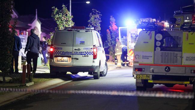 Fire &amp; Rescue NSW officers worked to extinguish the blaze. Picture: Dean Asher