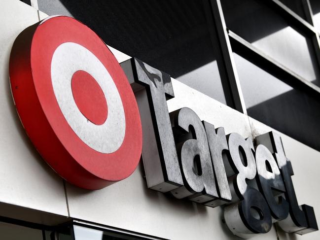 A close up view of a Target store sign in Adelaide, Friday, May 22, 2020. Up to 167 Target and Target Country stores will be shut or converted to Kmart sites. (AAP Image/David Mariuz) NO ARCHIVING