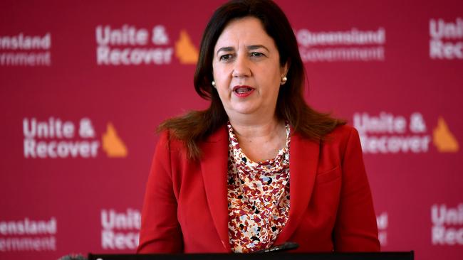 Premier Annastacia Palaszczuk confirmed another Queenslander has lost their life to COVID-19. Picture: NCA NewsWire / John Gass