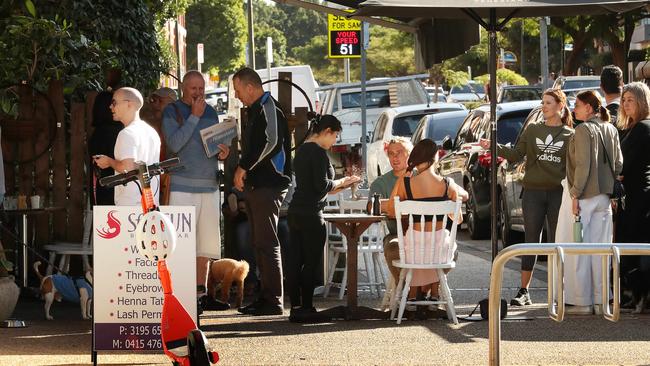 People enjoying the new lifted restrictions at Teneriffe. Picture: Liam Kidston