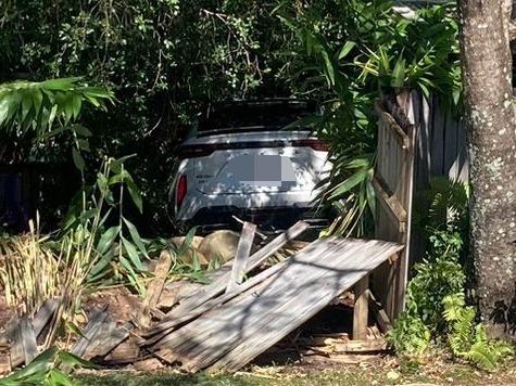 A man has been rushed to hospital in a stable condition following a car crash outside of a kindergarten at Trinity Beach. Photo: Angus McIntyre.