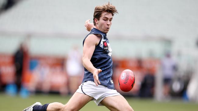 Rhylee West, son of former Bulldog Scott, in action at the MCG. Pic: Michael Klein