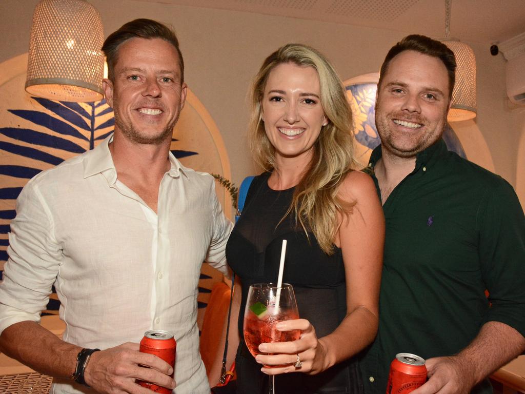 James Courtney, Carla and Patrick Martin at opening of Maman Restaurant in Burleigh Heads. Picture: Regina King.