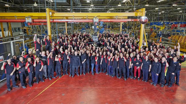 Holden staff on the final day of the Port Melbourne plant in November 2016.