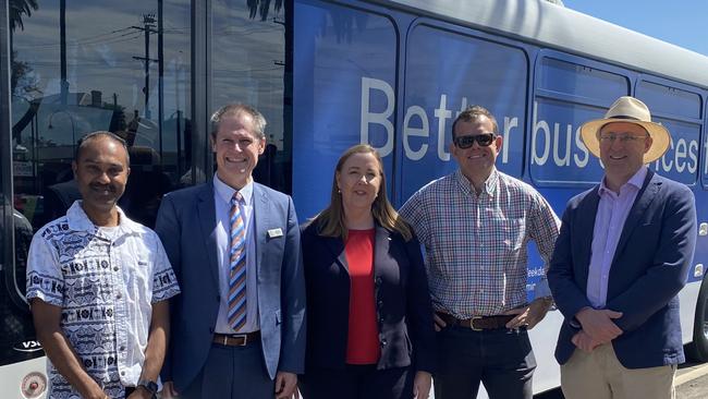 ORISCON treasurer Vicky Kumar, Dubbo Regional Council mayor Mathew Dickerson, Regional Transport and Roads Minister JennyÂ Aitchison, Senator Stephen Lawrence and councillor Joshua Black. Photo: Tijana Birdjan