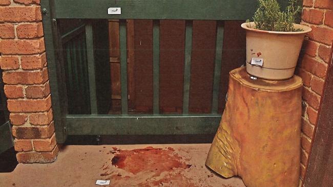 The bloody crime scene at Michael Caposiena's Westmeadows house, where he was shot dead.