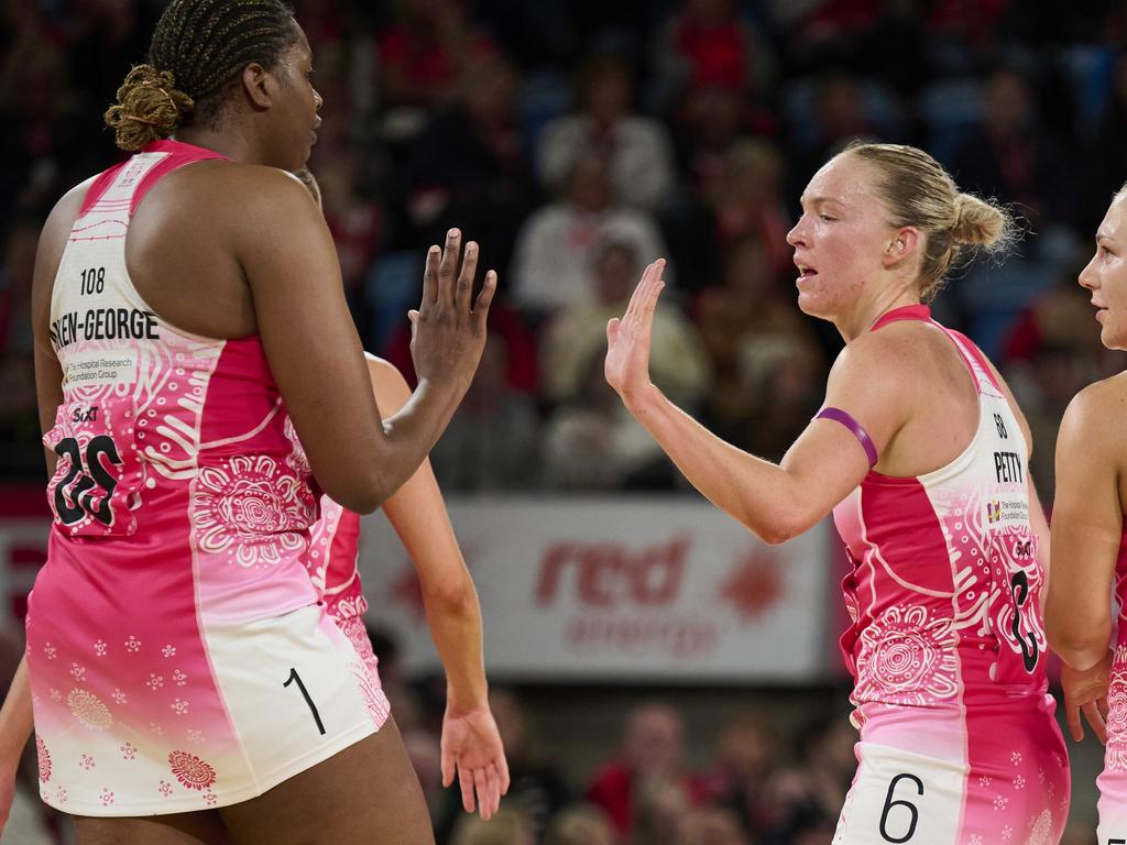 The Thunderbirds are sitting atop the Super Netball ladder. Picture: Brett Hemmings/Getty Images