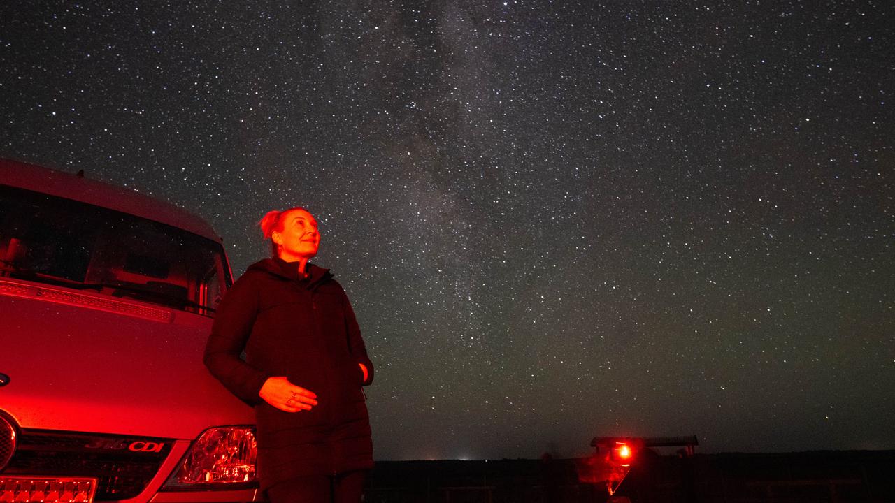 Kelly Kuhn in the Murray River Dark Sky Reserve. Picture: Supplied