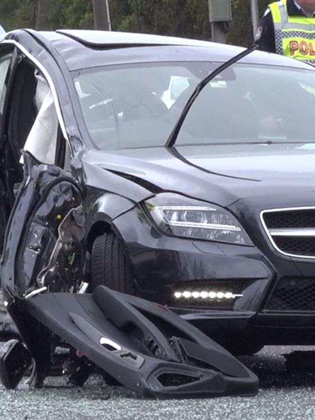 A police car crashed into Gai Vieira’s car. Picture: TNV