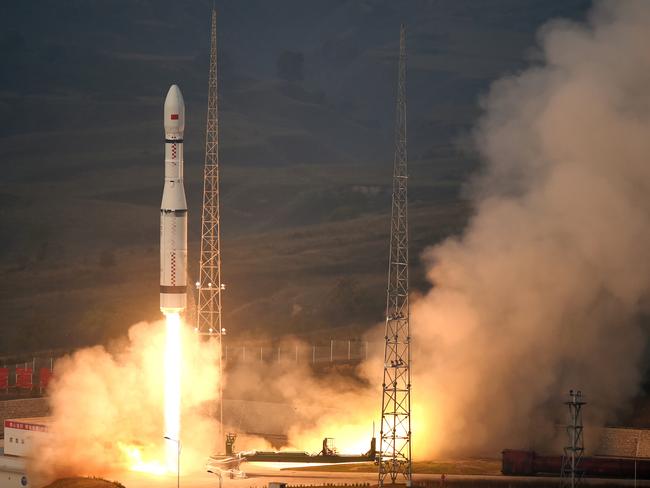 China's carrier rocket Long March-6 carrying 20 micro-satellites blasts off from the Taiyuan Satellite Launch Center in north China's Shanxi Province, Sept. 20, 2015. Picture: Supplied