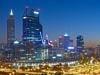 Perth city skyline from Kings Park. This image is a HDR (High Dynamic Range) image, made up of a few different photos, with v...