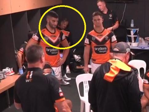 Tigers Justin Pascoe in change rooms