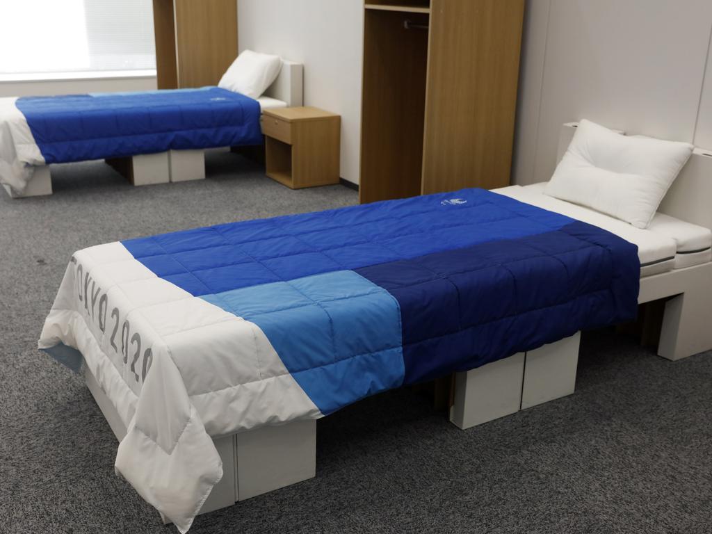 Beds in the Athletes Village for the Tokyo 2020 Olympic and Paralympic Games