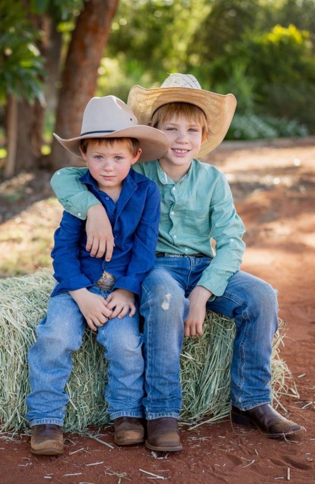 Theo and Heath Haigh live on a remote station 190km north of Alice Springs.