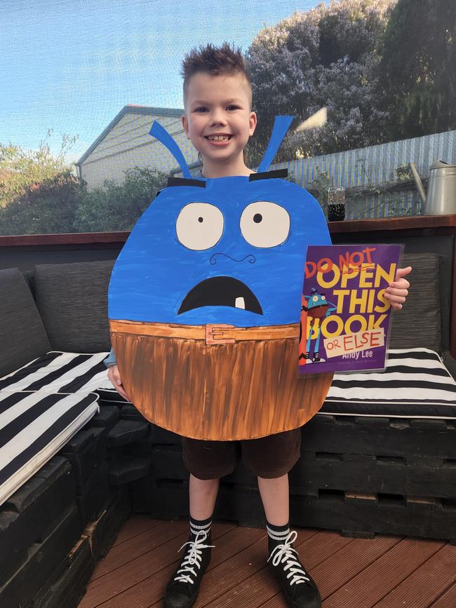 Tanys Abel dressed as his favourite book character, Wizz. Picture: Supplied