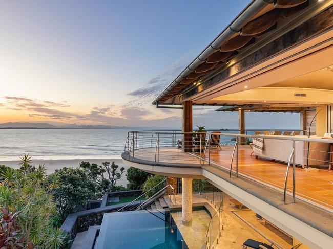 This home at Wategos beach has reportedly sold for a record-breaking $22 million.