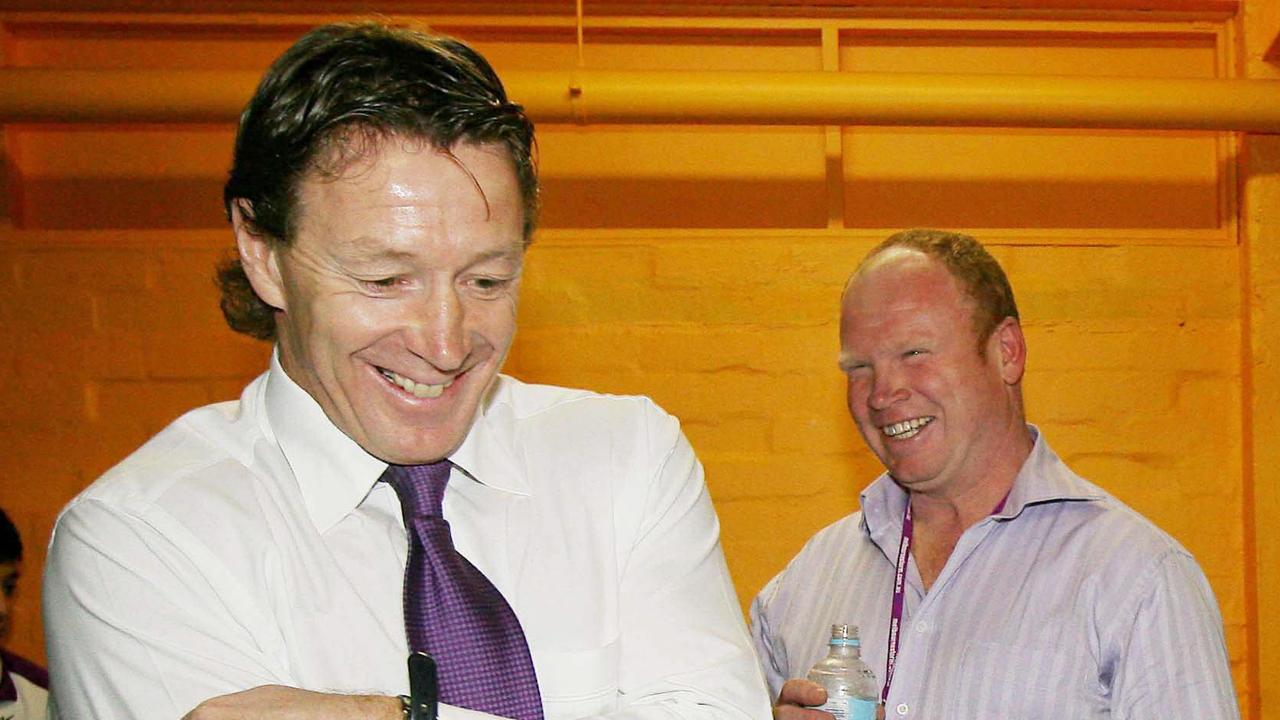 Peter O’Sullivan (right) with Storm coach Craig Bellamy in 2006.