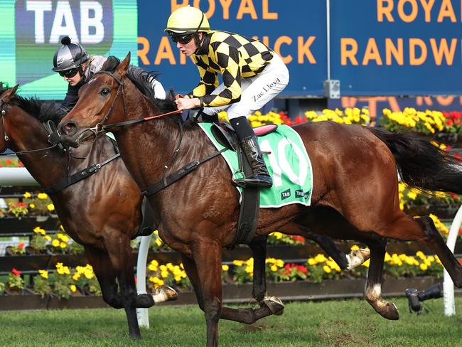 SYDNEY, AUSTRALIA - JULY 06: Zac Lloyd riding  Clear Thinking  wins Race 4 TAB Highway Handicap during Sydney Racing at Royal Randwick Racecourse on July 06, 2024 in Sydney, Australia. (Photo by Jeremy Ng/Getty Images)