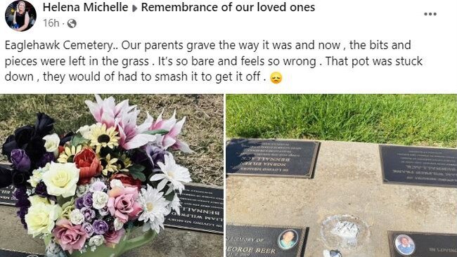 This update was one of many posted to the Remembrance of our loved ones Facebook page, by a family member impacted by the adornments policy of Remembrance Parks Central Victoria.