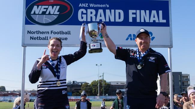 Gary Moorcroft coached Bundoora’s Division 3 Women’s team to a premiership in 2018. Picture: Nathan McNeill