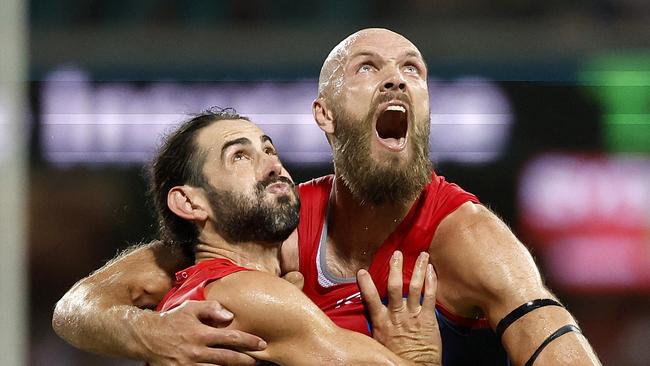 Sydney's Brodie Grundy and Melbourne's Max Gawn during the AFL Opening Round match between the Sydney Swans and Melbourne Demons at the SCG on March 7, 2024. Photo by Phil Hillyard(Image Supplied for Editorial Use only - Phil Hillyard  **NO ON SALES** - Â©Phil Hillyard )