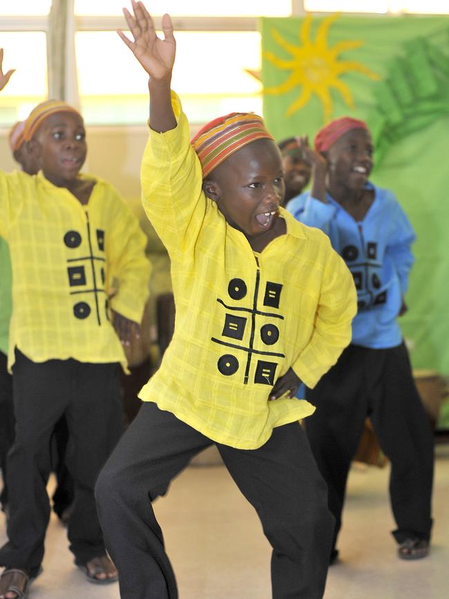 The Watoto Childrens Choir perform at the Caboolture RSL Aged Care complex in 2013. Picture: Brad Cooper