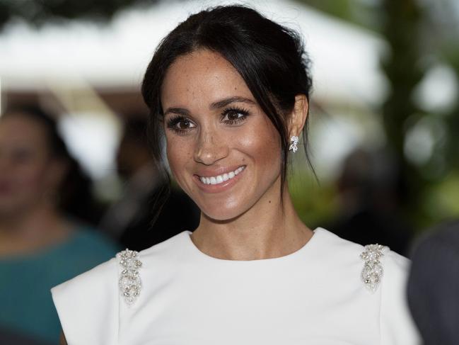 Meghan wore her hair up for the occasion. Picture: AP